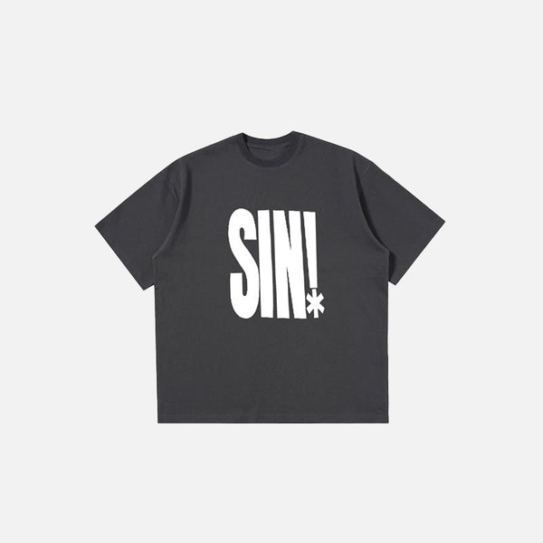 Women's Time-Worn Letter Print T-Shirt alternatif görünüm