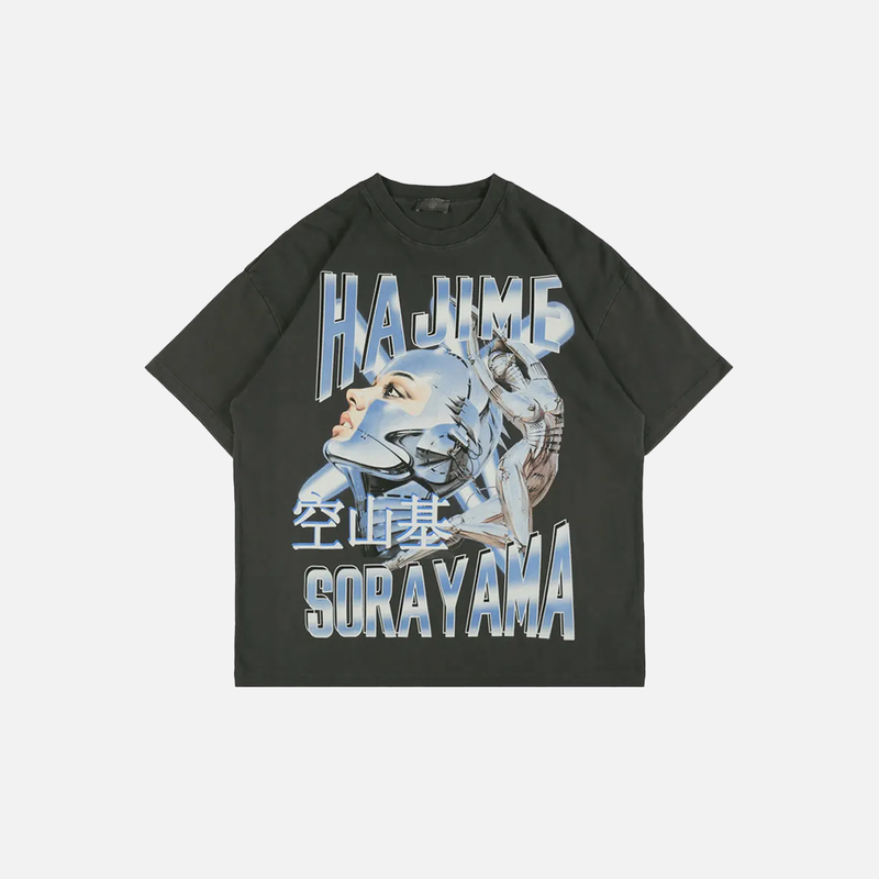 Robot Print Hip Hop Heat-Wave T-Shirt