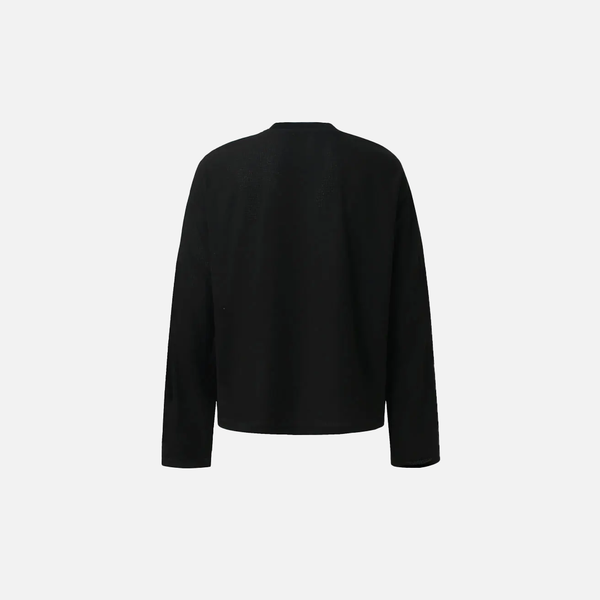 Noir-Edge Sweet Feline Print Imprinted Long Sleeve T-Shirt alternatif görünüm