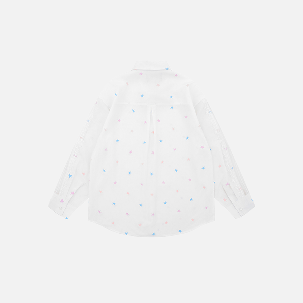 Constellation Print Spring Casual Shirt alternatif görünüm