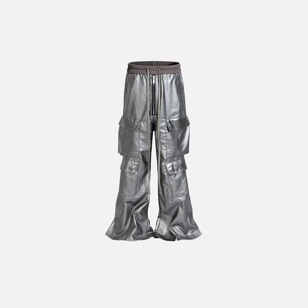 Luxe Designer Black Cargo Leather