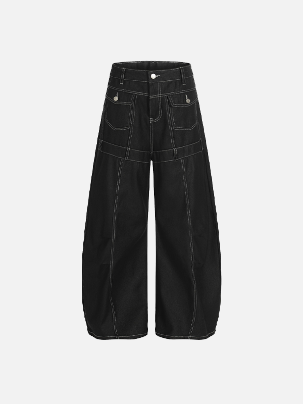 Cutting Edge Faded Denim Bell-Leg Denim