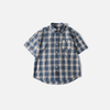 Painterly Wash Plaid Short Shirt