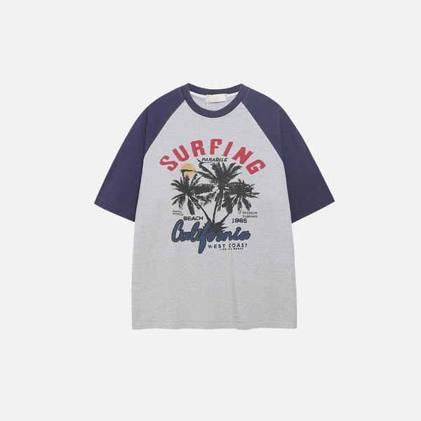 Cute Drop-Shoulder Plush Fragment Print T-Shirt
