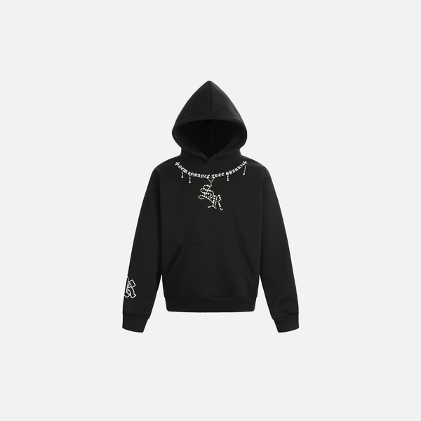 2000s Metro Dark Beaded Oversized Sweatshirt alternatif görünüm
