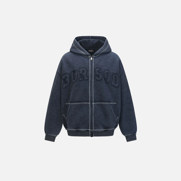 Washed Stitch Soft Zip Hood