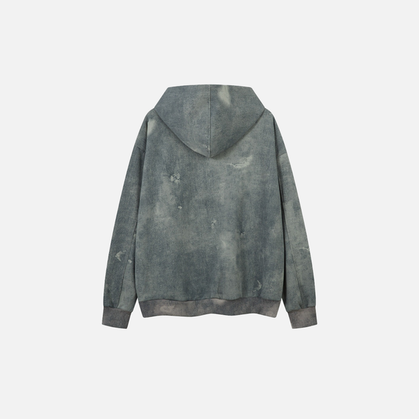 Metro Dark Oversized Front-Pocket Batik Sweatshirt alternatif görünüm
