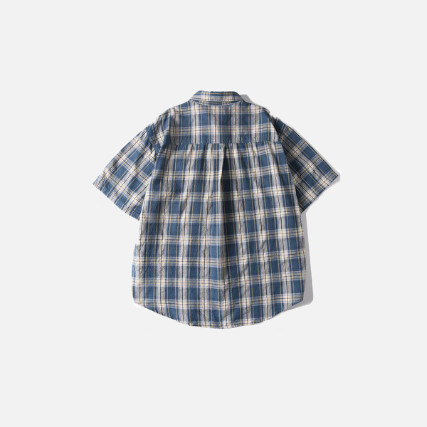 Painterly Wash Plaid Short Shirt alternatif görünüm