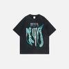 Oversized Cozy Dirty-Art Artwork Illustrated T-Shirt