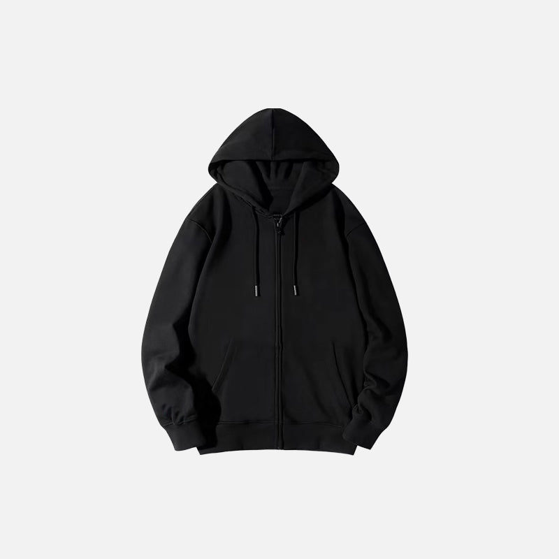 Zip-Up Cardigan Solid Sweatshirt
