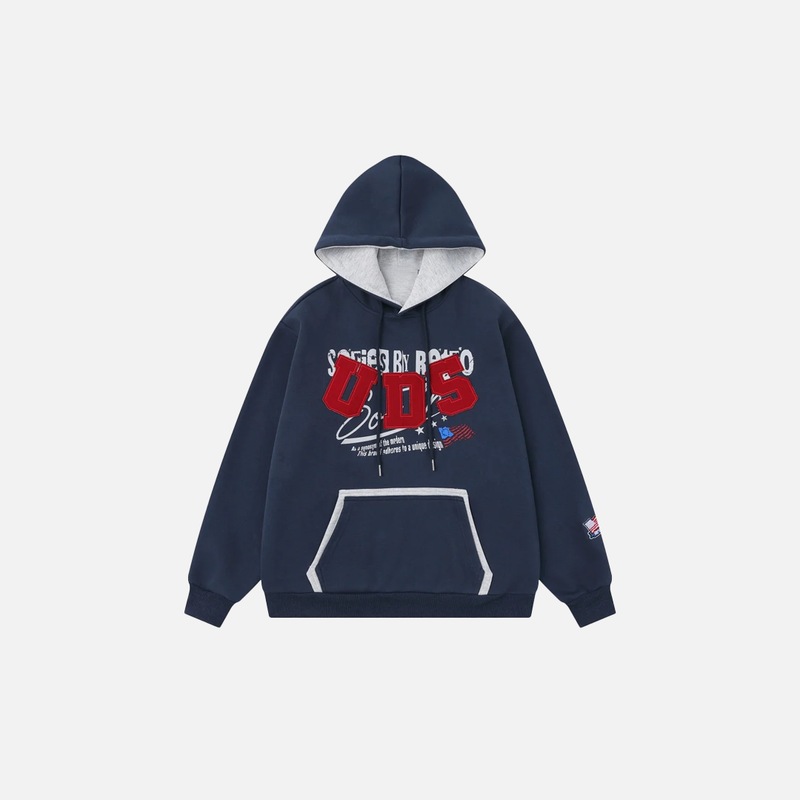 Classic Contrast Panel Casual Sweatshirt