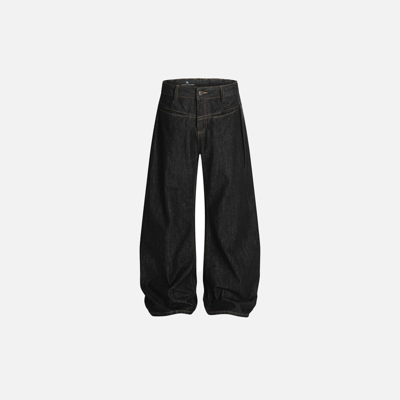 Plain Tone Classic Dark Relaxed Bell Leg Denim