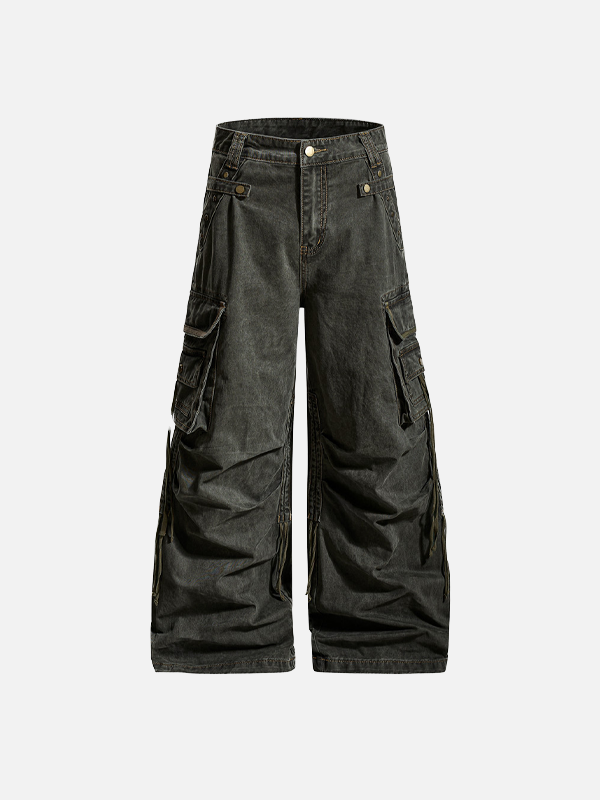 Metro Pintuck Design Bell Leg Denim alternatif görünüm