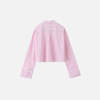 Cropped Stripe Button-Up Two-Tone Shirt