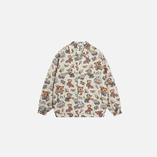 Teddy Graphic Denim Jacket alternatif görünüm