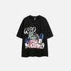 Stars-and-Stripes Graffiti Print T-Shirt