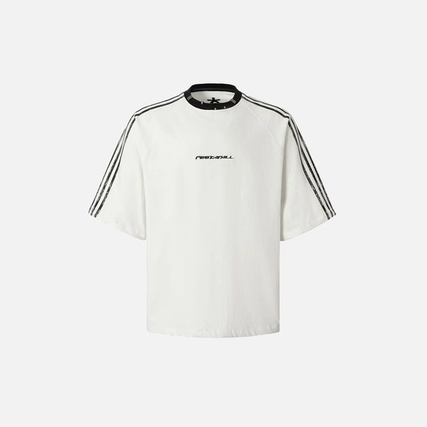 New-Millennium Weekend Relaxed Fit Embroidery Stripe T-Shirt alternatif görünüm