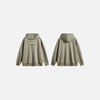Front & Back view of the green Women's Cozy Fortress Zip-Up Hoodie in a gray background