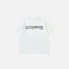 Front view of the white Loose Angel Wings Graphic T-shirt in a gray background