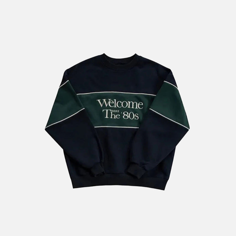 Time-Worn Letter Print Wide-Body Sweatshirt