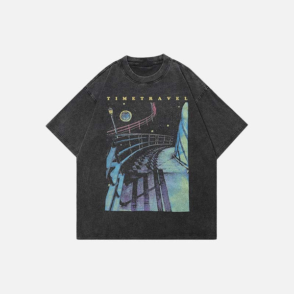 Faded Black Hip Hop Designed T-Shirt