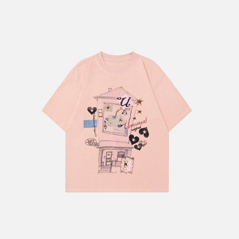 Iced Cartoon Print Short Sleeve T-Shirt