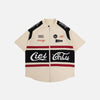 Moto Script Embroidery Woven Top