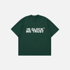 Front view of the green Y2k Vintage Gothic T-Shirt in a gray background