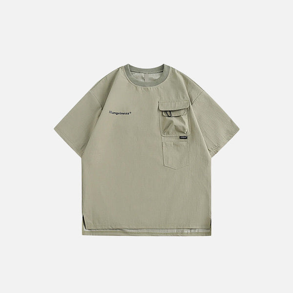 Washed-Out Front Pocket T-Shirt alternatif görünüm
