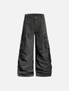 Metro Pintuck Design Bell Leg Denim