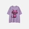 Women Designed Feline Print Hip Hop Polyester T-Shirt