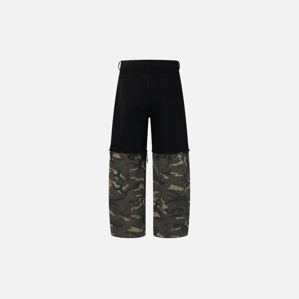 Unique Woodland Mosaic Color Block Denim alternatif görünüm