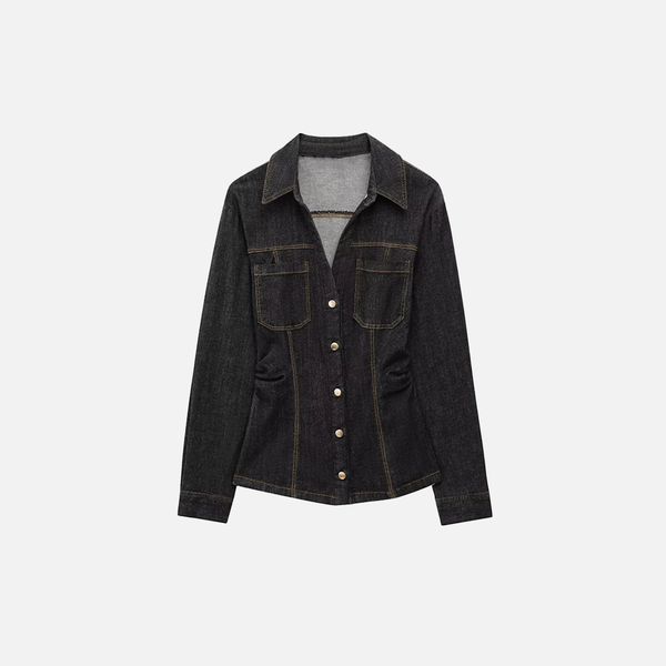 Chic Lapel Field Denim Jacket