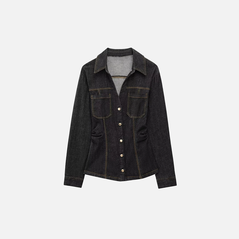 Chic Lapel Field Denim Jacket