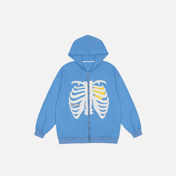 Torso Skeleton Zip-Up Sweatshirt alternatif görünüm