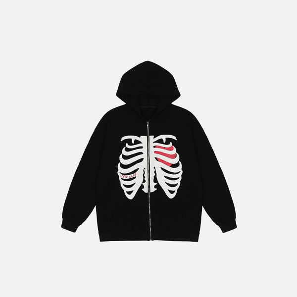 Torso Skeleton Zip-Up Sweatshirt
