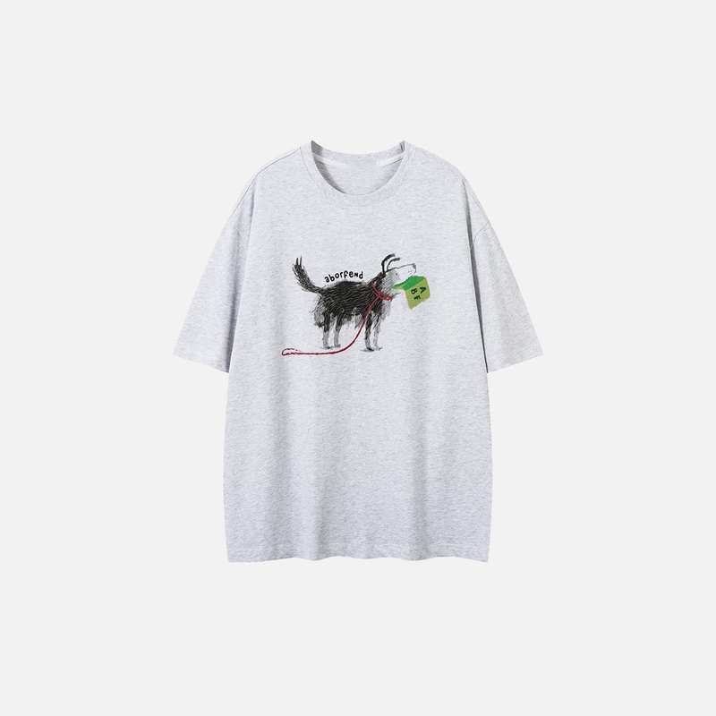 Millennium Vibrant Graffiti Puppy Crew Neck T-Shirt