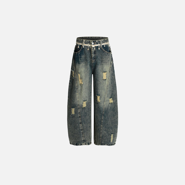 2000s Elevated Rinse Torn Hole Denim