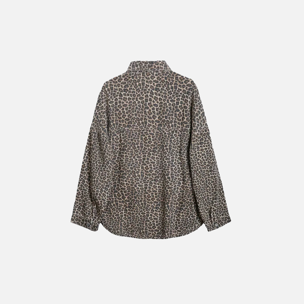 Wild Spot Print Fitted Long Sleeve Shirt alternatif görünüm