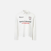 Throwback Polished Badge Print Long Sleeve Sport-Collar T-Shirt
