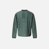 Back-In-Time Line-Pattern Breezy-Cut Crewneck Long Sleeve T-Shirt