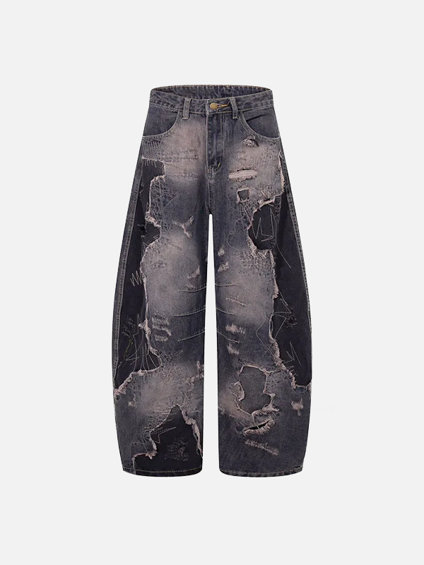 Metro Torn Rinse Bell Leg Denim