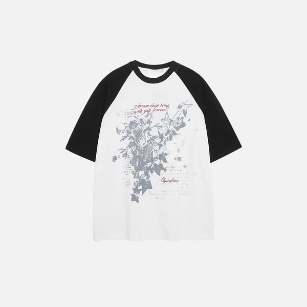 Everyday Nostalgia Print Relaxed Fit Cotton T-Shirt alternatif görünüm