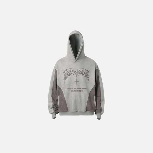 Metro Grunge Mosaic Suede Sweatshirt