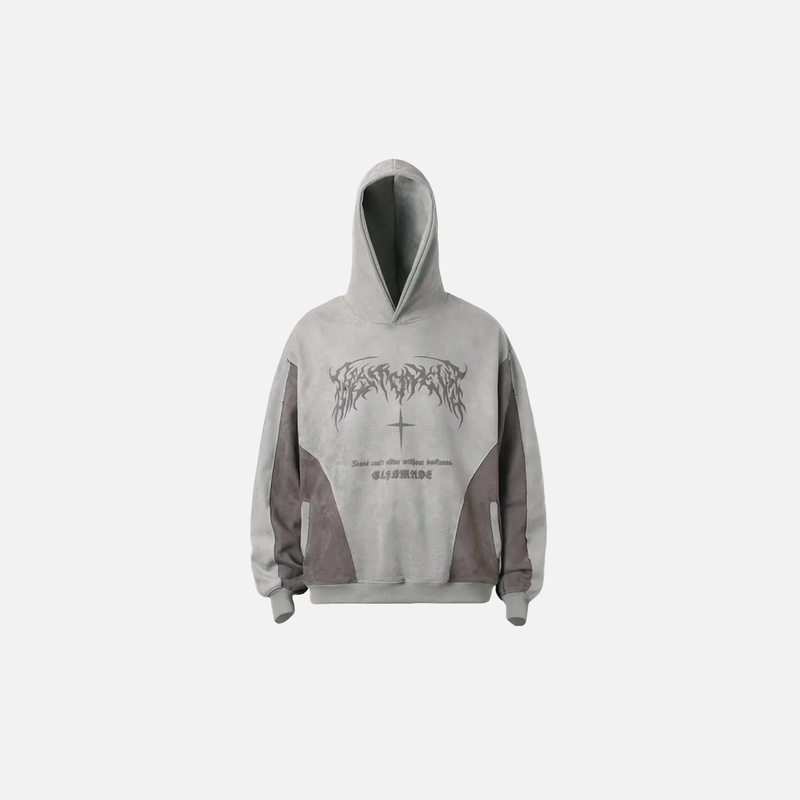 Metro Grunge Mosaic Suede Sweatshirt