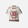 Sport Spliced Jersey Visual V-neck Collar T-Shirt