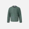 Back-In-Time Line-Pattern Breezy-Cut Crewneck Long Sleeve T-Shirt