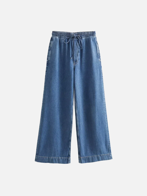 Versatile Tie-Up High-Rise Denim