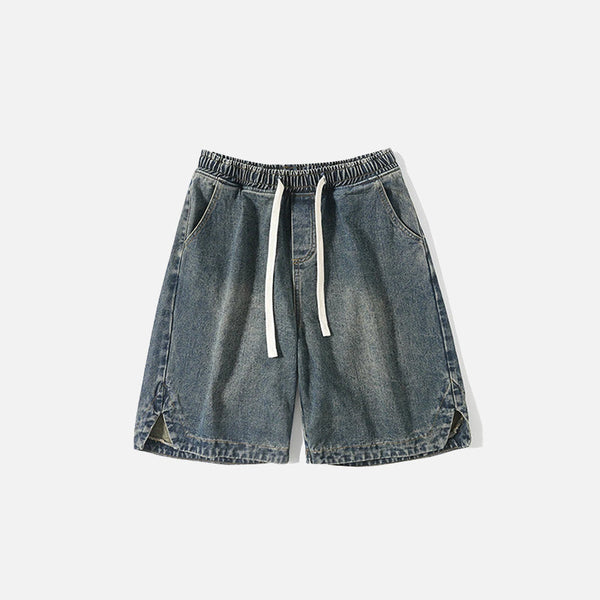 Bleached Court Denim Shorts alternatif görünüm
