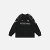 Front view of the black Star Sport Long Sleeve T-shirt in a gray background